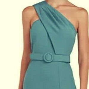 Kay Unger Mediterranean Blue Bowie One-Shoulder Gown